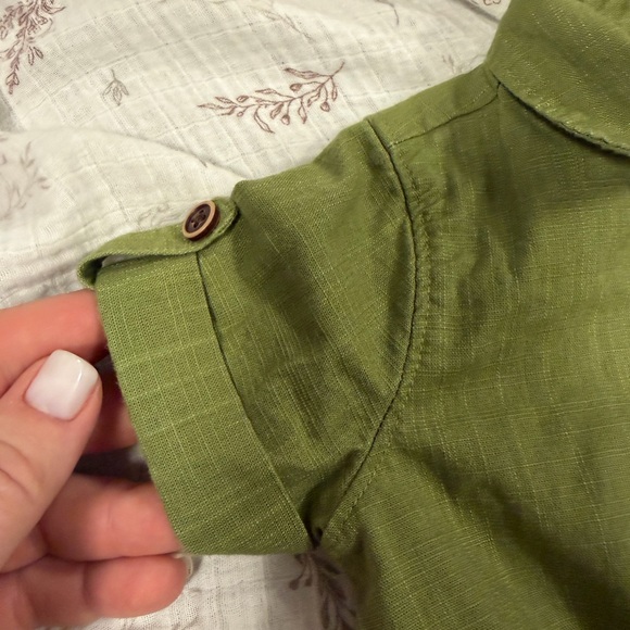 Janie and Jack Olive Green Kids Romper - Picture 7 of 8